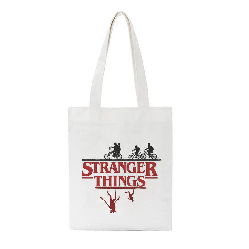 Stranger Things Hellfire Club Handbag Stranger Things Printed Creative One-Shoulder Student Handheld Shopping Bag