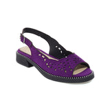 Flat Dress Sandals Summer Comfortable Low Heel Peep Toe Buckle with Cutout Sandals for Women