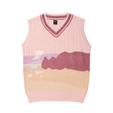 Men Sweater Vest Idle Style Color Matching Sweater Waistcoat Men's Loose V-neck Sleeveless Sweater Vest