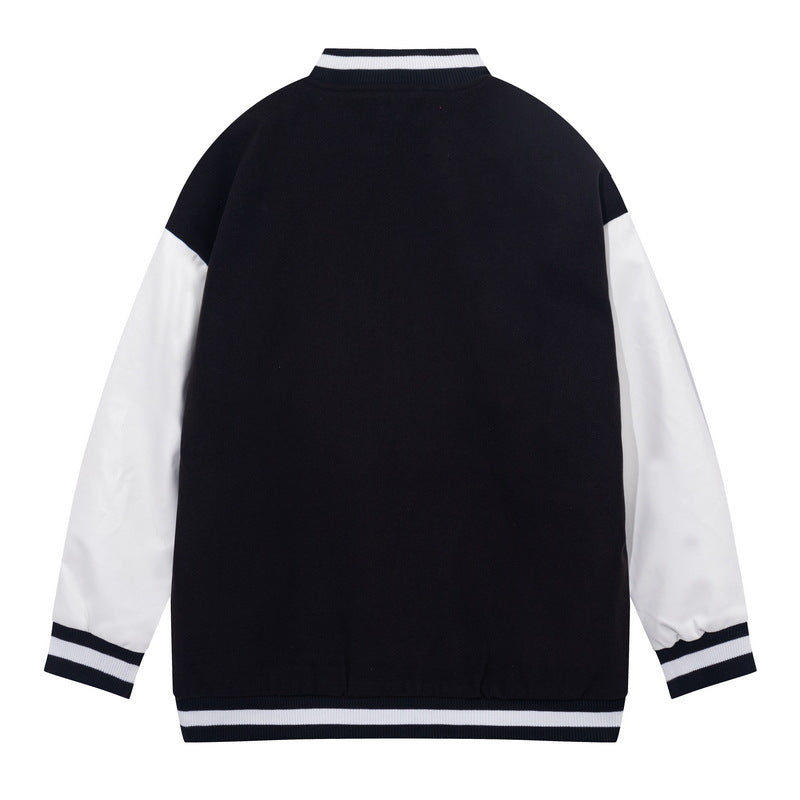 Bone Varsity Jacket Vintage Baseball Uniform Casual Loose Men's Jacket Autumn