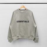 Fog Fear of God Essentials Sweatshirt Double Line Letter Loose round Neck Fleece-Lined Sweater