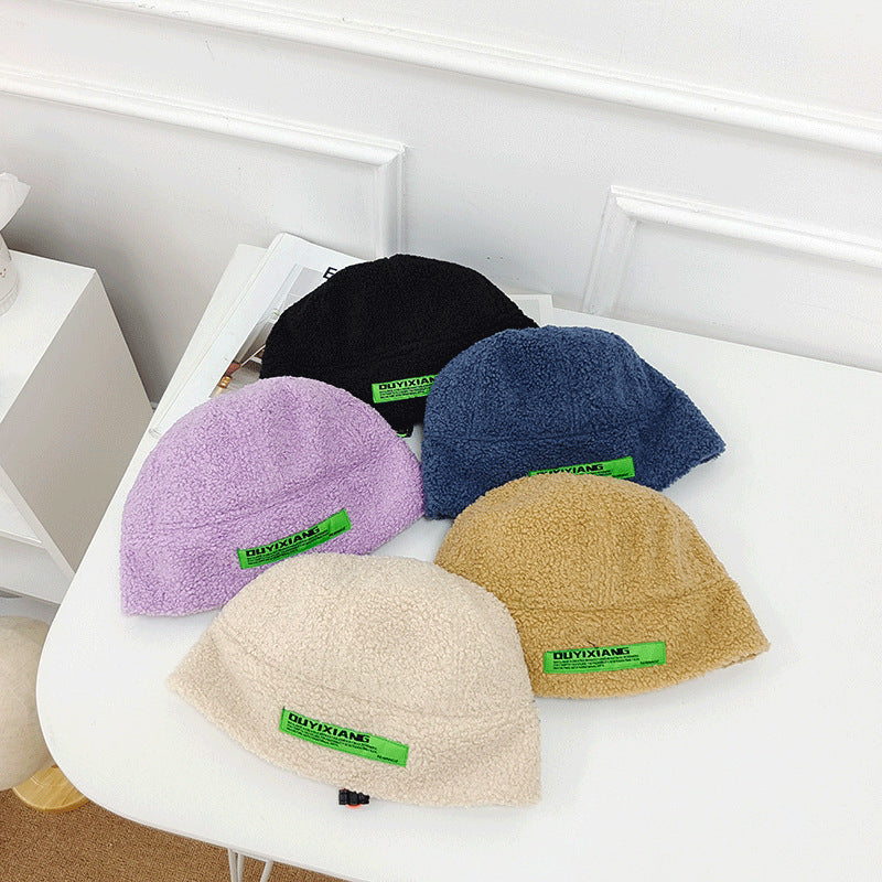 Beanies Lamb Wool Hat for Men and Women Autumn and Winter Letter Labeling Thermal Head Cover Beanie Hat