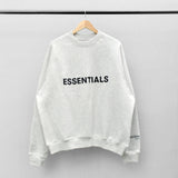 Fog Fear of God Essentials Sweatshirt Double Line Letter Loose round Neck Fleece-Lined Sweater