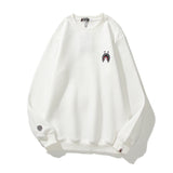 Shark Print Sweatshirts Winter Men And Women Shark Logo Print Round-Neck Pullover