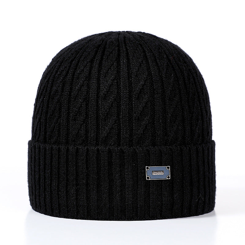 Mens Winter Hats Sleeve Cap Outdoor Twist Knit Cap Autumn and Winter