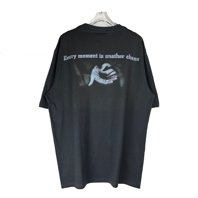 Preppy Aesthetic T Shirt Washed Distressed Short Sleeve T-shirt
