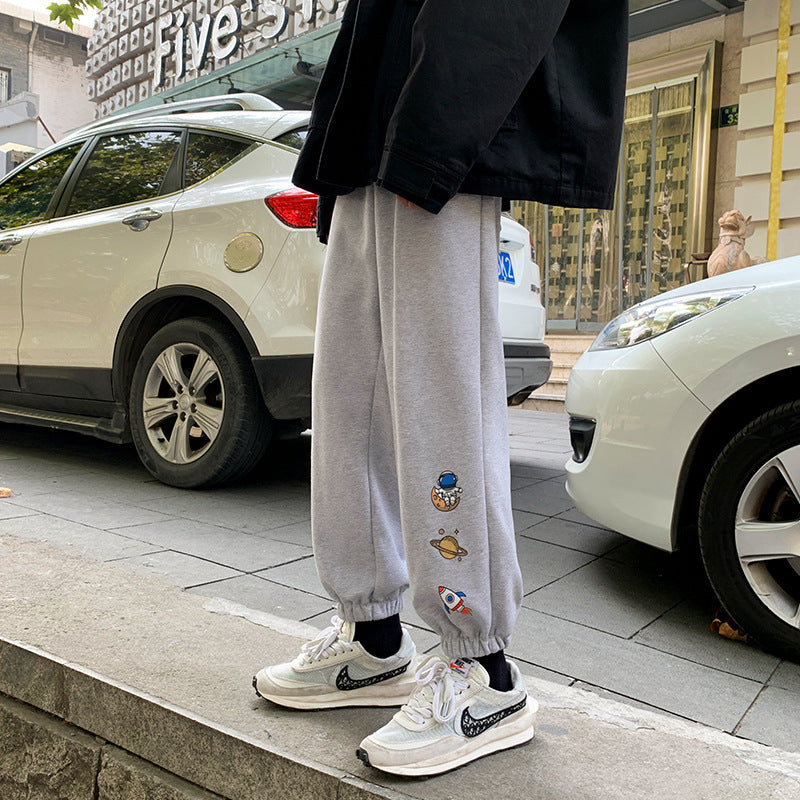 Men Pants Autumn and Winter Men's Loose Sports and Leisure Ankle-Tied