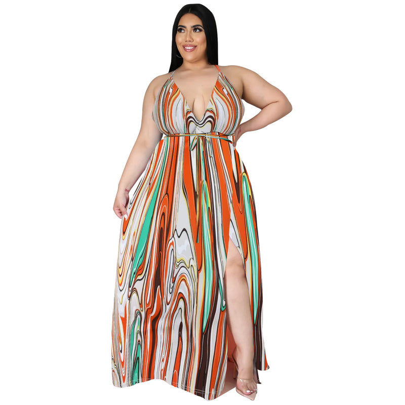 Nina Parker plus Size Dresses Floral Dress Backless
