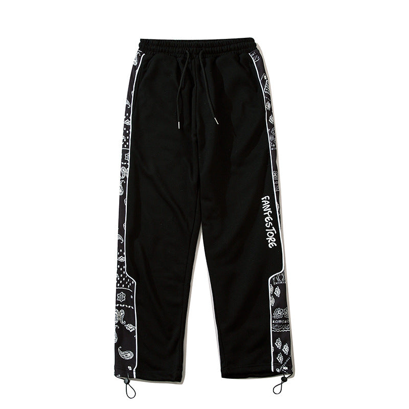 Man Fall Outfits Cargo Pants Casual Pants Men's Loose Drawstring Sports Pants Straight Ankle Tied Overalls