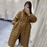 Women Winter Coats Puffer Jacket Down Coat Hoodie with Drawstrings Loose Down Jacket Women's Mid-Length Coat