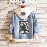 Comic Denim Jacket Dreamwastaken Man and Woman Cartoon Denim Coat Top