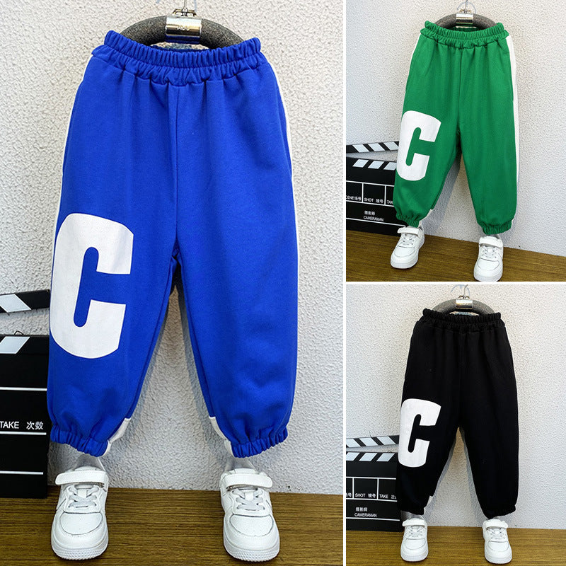 Toddler Boys Pants Boys' Spring and Autumn Sweatpants Sports Casual Thin