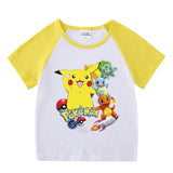 Children Pokemon Pikachu T Shirt Short Sleeve T-shirt Cotton Leisure Sports