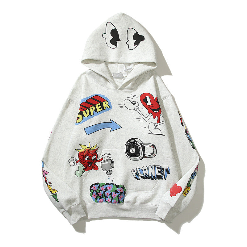 Grafitti Sweatshirts Autumn And Winter Printed Hoodie Men 'S And Women 'S Coat