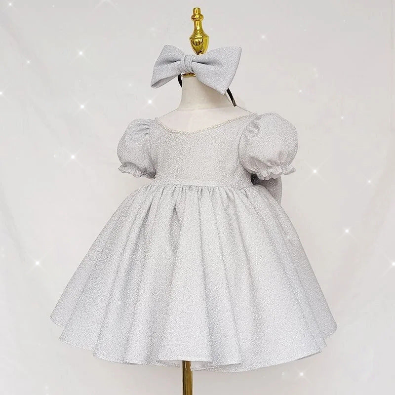 Princess Charlotte Flower Girl Dress Baby Summer Retro Little Girl Puff Sleeve Princess Dress