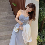 Aesthetic Dress Spring Long Dress Women's Suspender Dress Summer