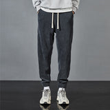 Mens Corduroy Pants Fleece-Lined Thickened Winter Ankle Banded Slacks Men's Chenille Sweatpants