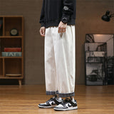 Mens Corduroy Pants Autumn and Winter Straight Loose Trousers Vintage Curling Wide Leg Men's Casual Pants
