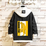 Comic Denim Jacket Men's and Women's Clothing Hooded Sweater Denim Jacket