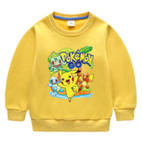 Children Pokemon Pikachu Hoodie Boy Fleece-Lined Autumn