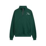 Rhude Hoodie Autumn Winter Retro Stand Collar Half Zip Embroidery Stitching Sweatshirt