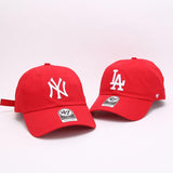 Dodgers and Yankees Baseball Cap 47brand Baseball Cap Female Soft Top Red Casual