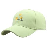 Smiley Face Cap Hat New Spring/Summer Korean Smiley Embroidered Sun Protection Baseball Cap Cute Hat Sun Hat for Male and Female Students