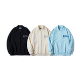 Baby Blue Varsity Jacket Retro Hip Hop Baseball Uniform Jacket Men and Women