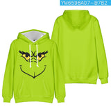 Grinch Hoodie Christmas Grinch Printed Casual Hooded Sweater Autumn And Winter