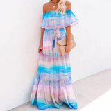 Lady Gaga Dress Wrapped Chest Gradient Color Large Swing Dress Dress