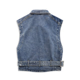 Men Sweater Vest Pure Color Washed Do the Old Cowboy Vest Men's Waistcoat Vest Cardigan Sleeveless Jacket