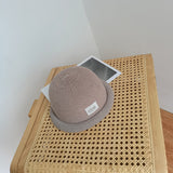 Beanies Solid Color Curling Dome Bucket Hat Women's Spring and Summer Cotton and Linen Painter Cap