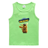 Children Pokemon Pikachu T Shirt Cotton Leisure Sports Sweat-Absorbent Vest