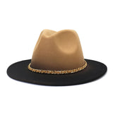 Cowboy Hats Flat Brim Broad-Brimmed Hat Autumn and Winter British Style Men and Women Fedora Hat