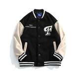 The Bears Varsity Jacket Contrast Color Sports Baseball Uniform Men's Autumn Bear Jacket Youth Cartoon Embroidered Jacket
