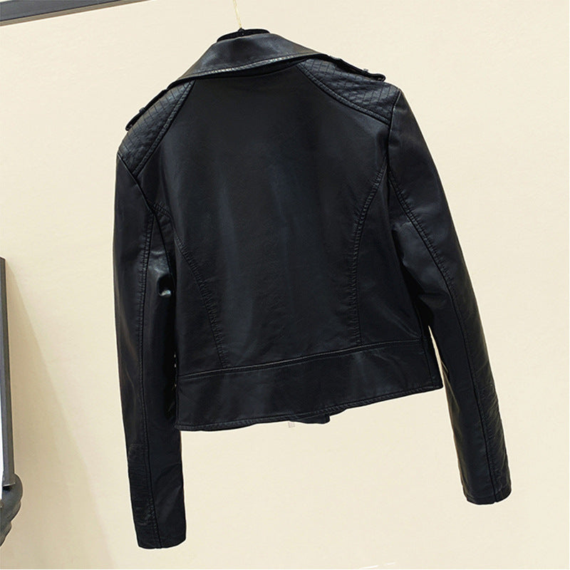 Women PU Leather Jacket Biker Motorcycle Coat Women's Short Motorcycle Clothing PU Leather Jacket Coat Spring