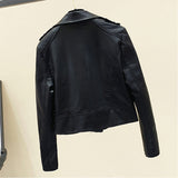 Women PU Leather Jacket Biker Motorcycle Coat Women's Short Motorcycle Clothing PU Leather Jacket Coat Spring