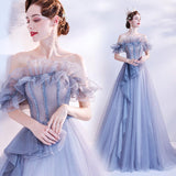 Women'S Evening Dress Ball Gown Princess Quinceanera Wedding Dresses Starry Sky Tutu Dress Birthday Evening Gown