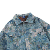 Paisley Denim Jacket Autumn Vintage Flower Oil Painting Jacket Men's Loose Casual