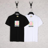 Shark Print T Shirt Summer Loose Leisure Pullover Letter Short Sleeve T-Shirt