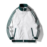 Blue Varsity Jacket Spring and Autumn Men's Jacket Striped Jacket Three Bars Clip Jacket Baseball Uniform