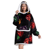 Hoodies Blankets Lengthen and Thicken Homewear Pajamas Flannel