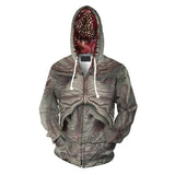 Stranger Things Hoodie Cannibal Flower 3D Sweater Zipper Cardigan Hooded Cospaly Peripheral Jacket