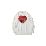 Mens Fall Outfits Love Letter Graffiti Couple Knitted Pullover Top Loose Hanging Shoulder Sweater