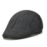 Check Beret Hat Autumn and Winter Check Middle-Aged and Elderly Men and Women Hats for the Elderly