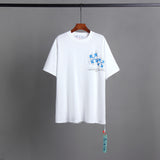 Off Whtie T Shirts Design Short Sleeve Arrow Print Male And Female Trendy Brand Short Sleeve