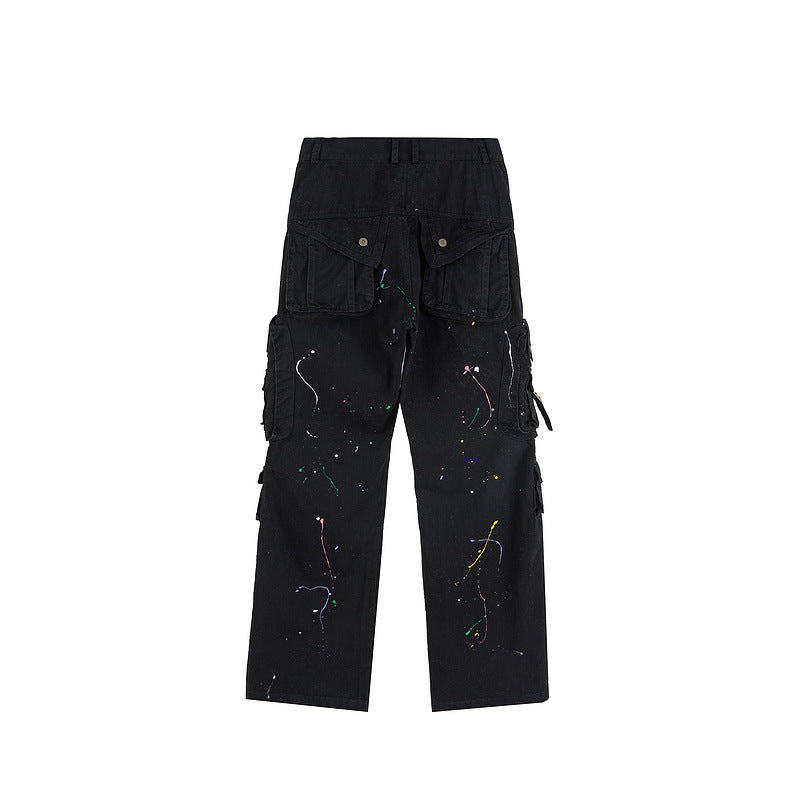 Man Fall Outfits Cargo Pants Multi-Pocket Casual Trousers Men's Loose Patchwork Cargo Pants