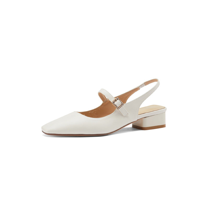 Flat Dress Sandals Summer Low Heel Square Toe Casual Sandals for Women