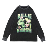 Mens Fall Outfits Hip Hop Retro Rapper Long Sleeve T-shirt Men And Women Street Round Neck Sweater