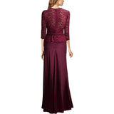 Cocktail Attire for Women Autumn and Winter Lace Dress round Neck Waist Trimming Hollow out Elegant Dress